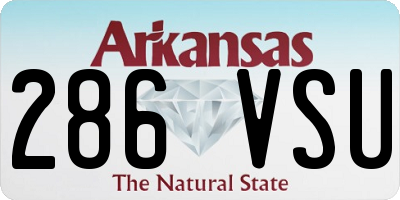 AR license plate 286VSU