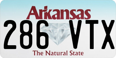 AR license plate 286VTX
