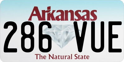 AR license plate 286VUE