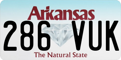 AR license plate 286VUK