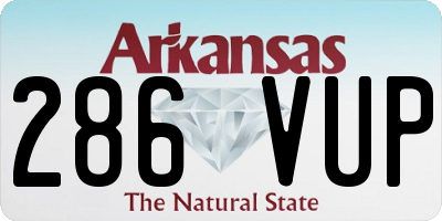 AR license plate 286VUP