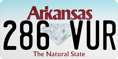 AR license plate 286VUR