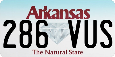 AR license plate 286VUS