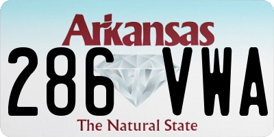 AR license plate 286VWA