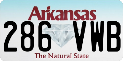 AR license plate 286VWB