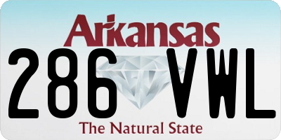 AR license plate 286VWL