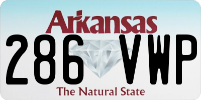 AR license plate 286VWP