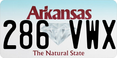 AR license plate 286VWX