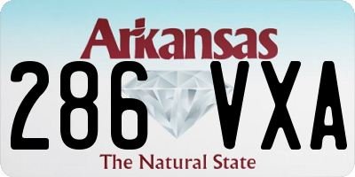 AR license plate 286VXA