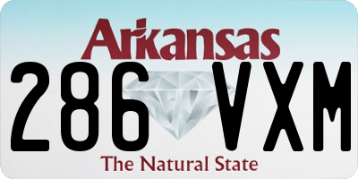AR license plate 286VXM