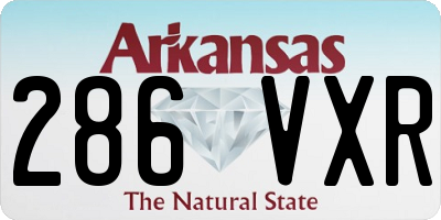 AR license plate 286VXR