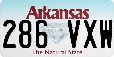 AR license plate 286VXW