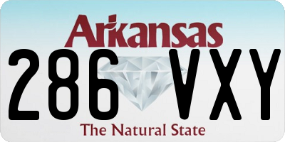 AR license plate 286VXY