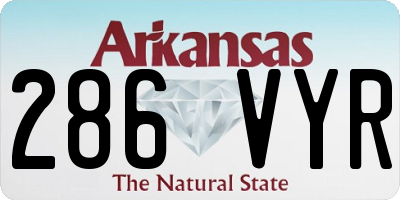 AR license plate 286VYR