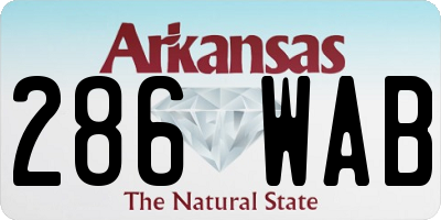 AR license plate 286WAB