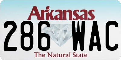 AR license plate 286WAC