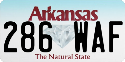 AR license plate 286WAF