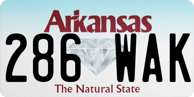 AR license plate 286WAK