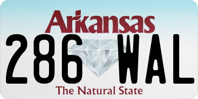 AR license plate 286WAL