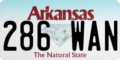 AR license plate 286WAN