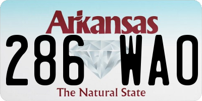 AR license plate 286WAO