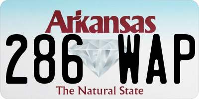 AR license plate 286WAP