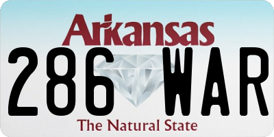 AR license plate 286WAR
