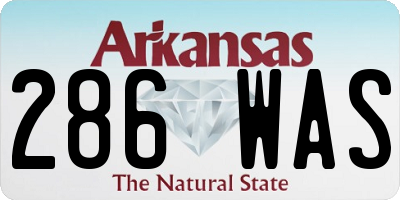 AR license plate 286WAS