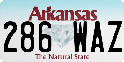 AR license plate 286WAZ
