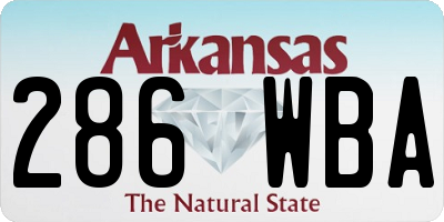AR license plate 286WBA