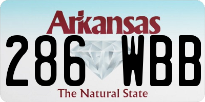 AR license plate 286WBB