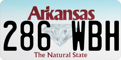 AR license plate 286WBH