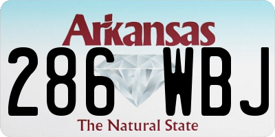 AR license plate 286WBJ