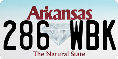 AR license plate 286WBK