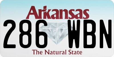 AR license plate 286WBN