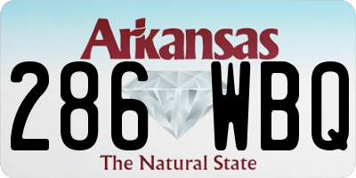 AR license plate 286WBQ