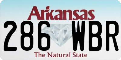 AR license plate 286WBR