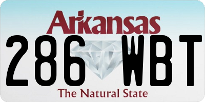 AR license plate 286WBT