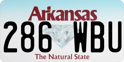 AR license plate 286WBU