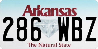AR license plate 286WBZ
