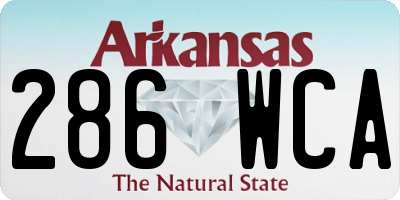 AR license plate 286WCA