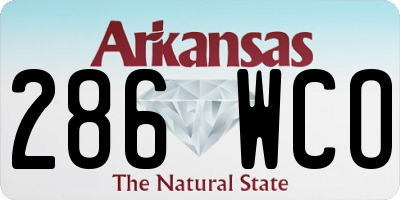 AR license plate 286WCO