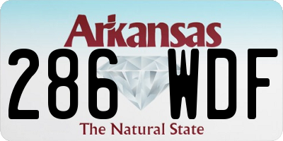 AR license plate 286WDF