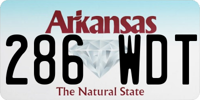AR license plate 286WDT