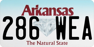 AR license plate 286WEA