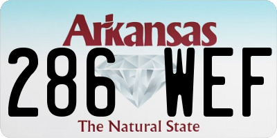 AR license plate 286WEF