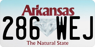 AR license plate 286WEJ