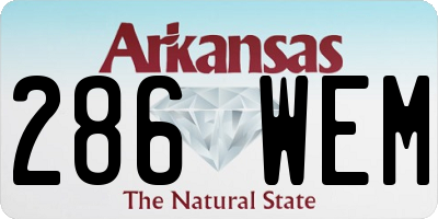 AR license plate 286WEM