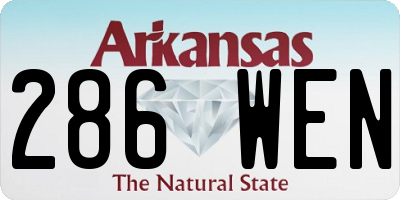 AR license plate 286WEN