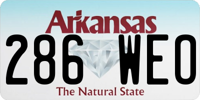 AR license plate 286WEO